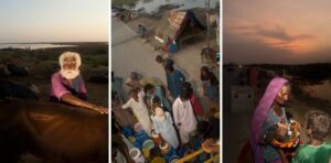 Pakistan floods hassaan-gondal-11-triptych - people waiting to recive clean water