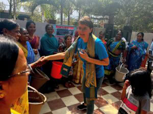 India 2026 - Narcisa shaking hands with ladies